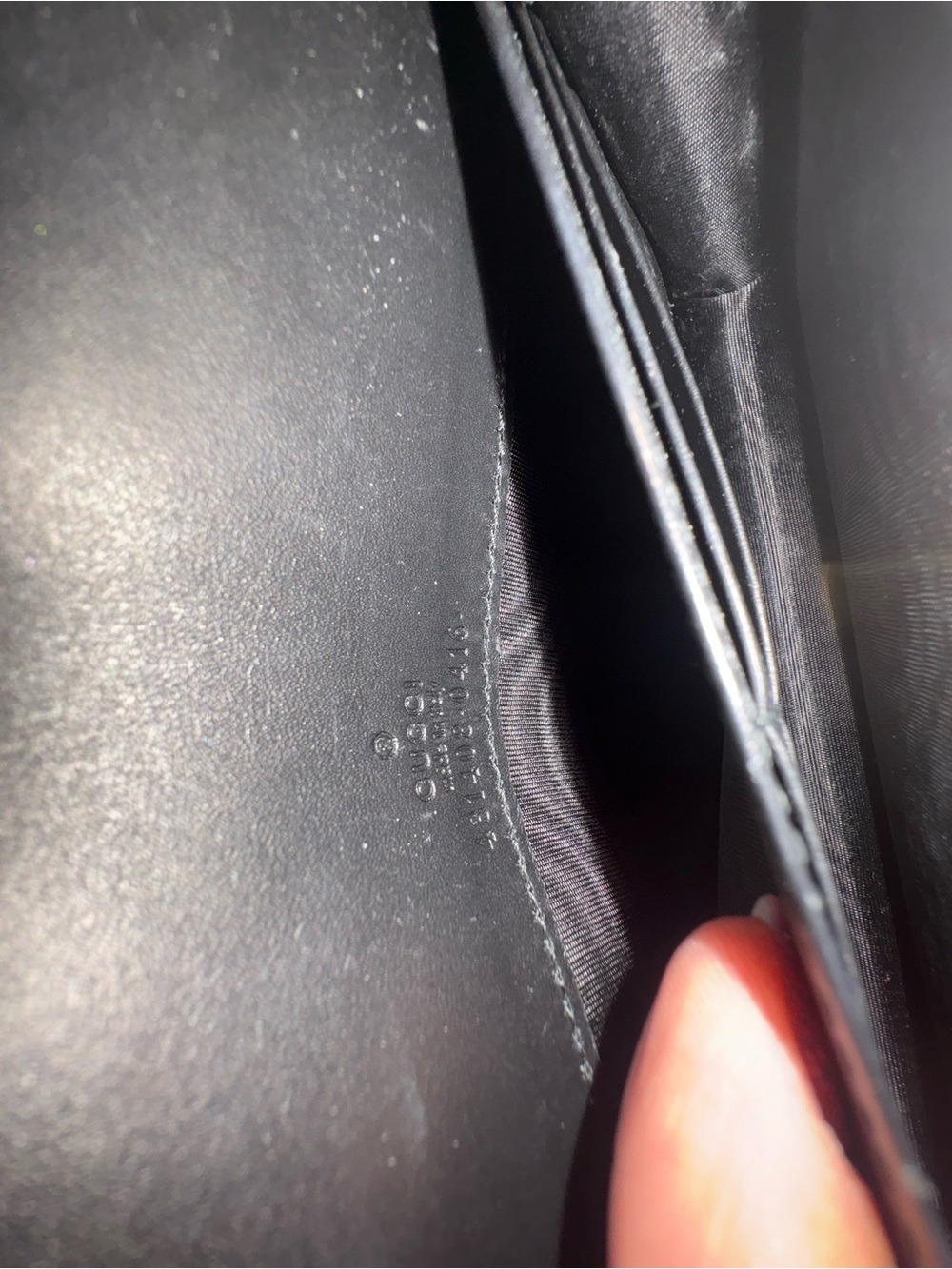 Gucci Black Embossed Leather Chain Crossbody - Picture 13 of 14